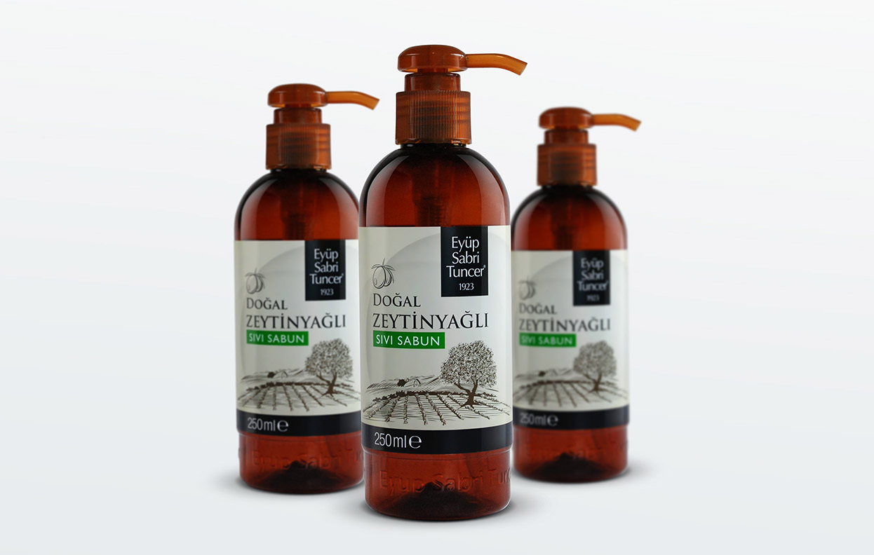 Eyüp Sabri Tuncer olive oil soap bottles