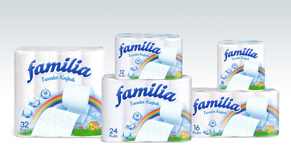 Familia packs with a rainbow