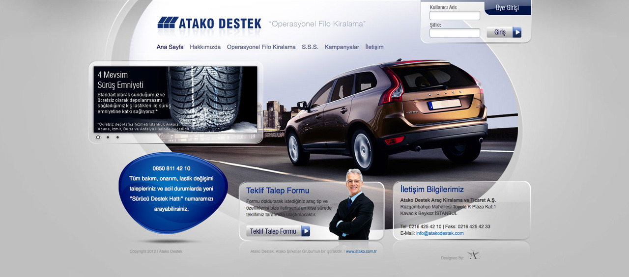The Atako landing page