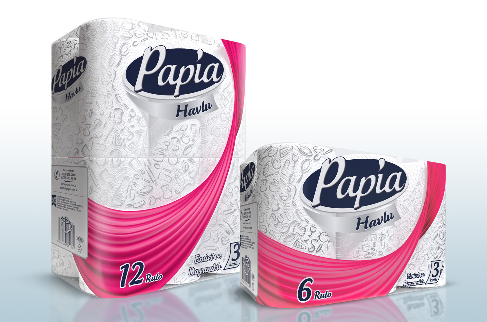 Papia packs with a pink ribbon