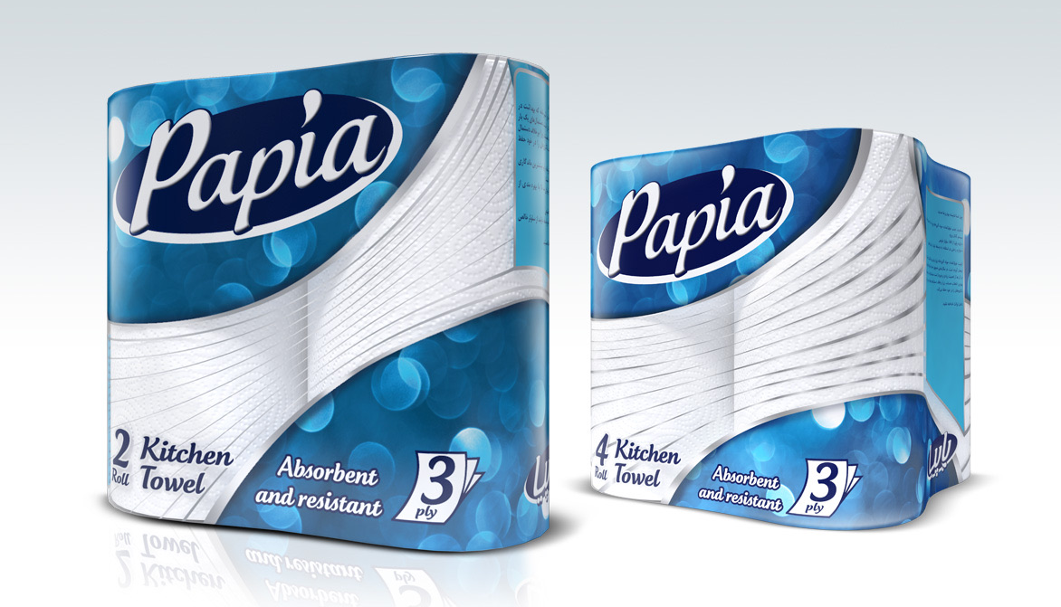 Papia kitchen towels in blue